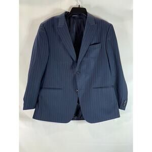 SEAN JOHN Men's Blue Pinstripe Classic-Fit Two-Button Suit SZ 42S/38X30